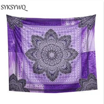 

purple Flor morada tapestry meditation yoga mat wall blanket boho home decor new arrival tapiz pared