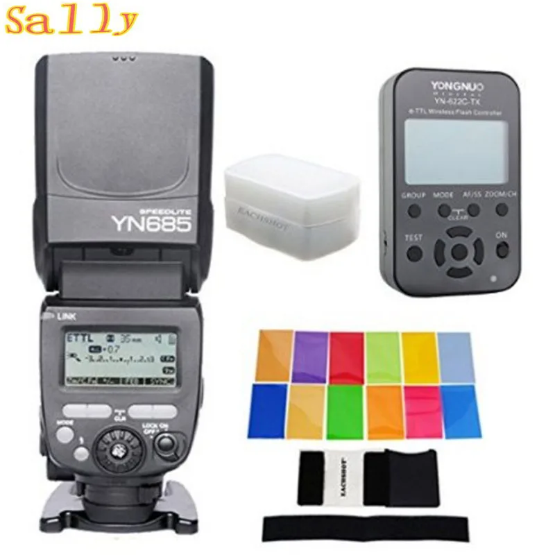 

YONGNUO YN685 YN-685 (YN-568EX II Upgraded Version) Wireless HSS TTL Flash Speedlite for Canon + YN622C-TX + Filter + Diffusor