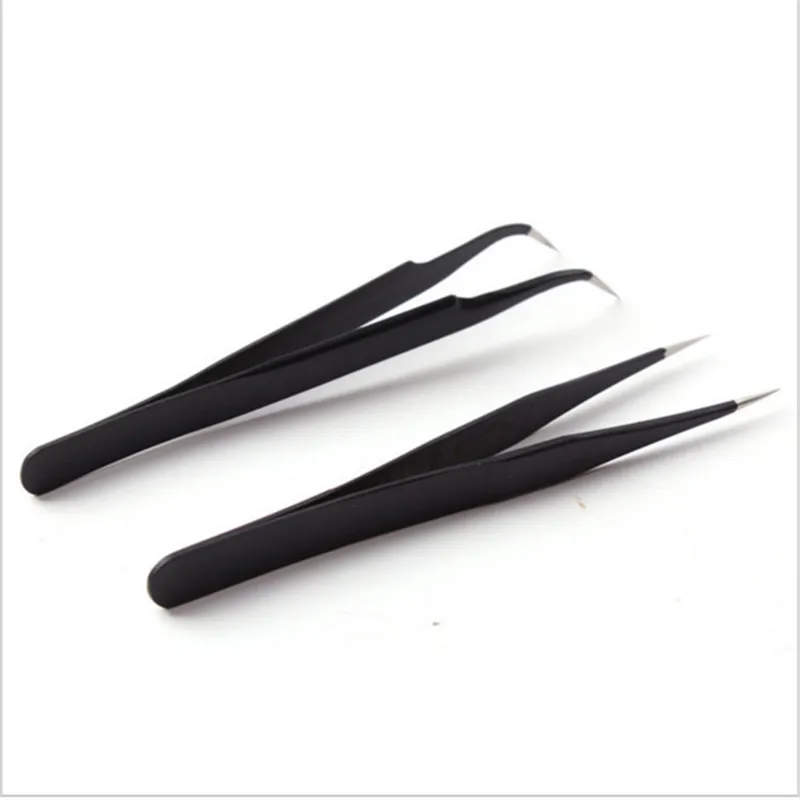 

2pcs Straight+Curved Nail Art False Fake Eye Lashes Eyelash Extension Tweezers Nippers Pointed Clip Nail Art Tool DIY Necessary