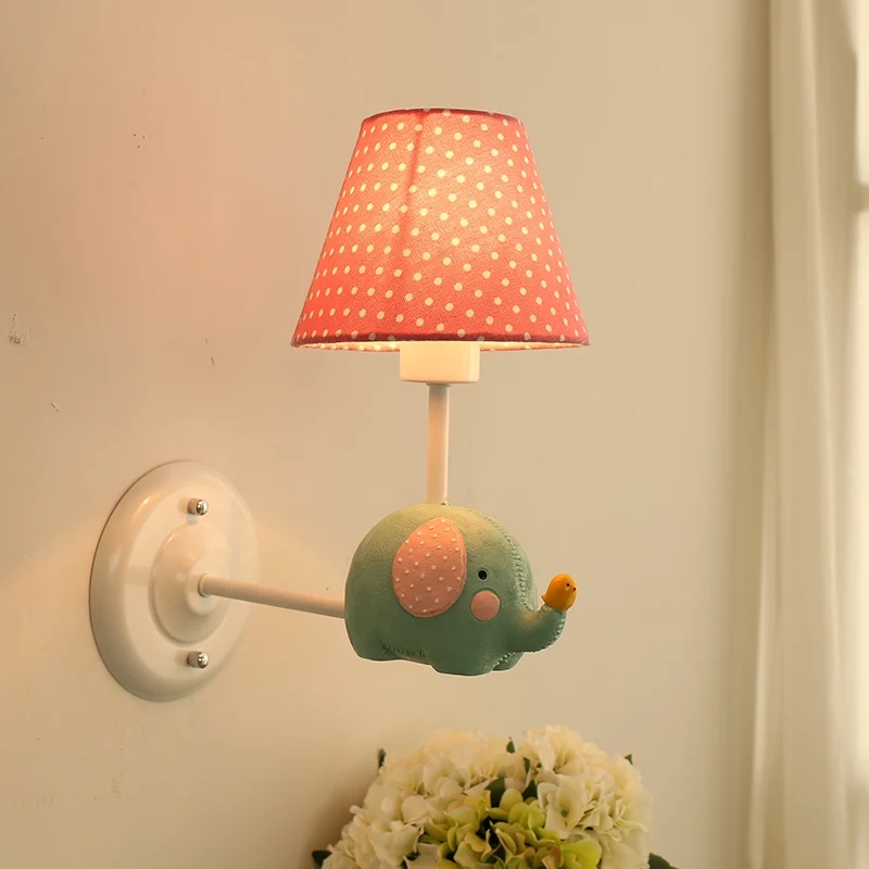 Elephant Lovely Kid's Lighting Resin Wall Lamp Night Light Teen Bedroom