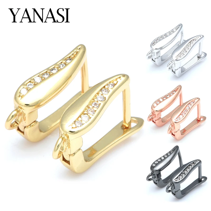 

4 Colors Fashion Earrings Supplies Gold/Silver Leaf Shape Handmade Earring Hooks Accessories For Tassel Pearls Jewelry Making
