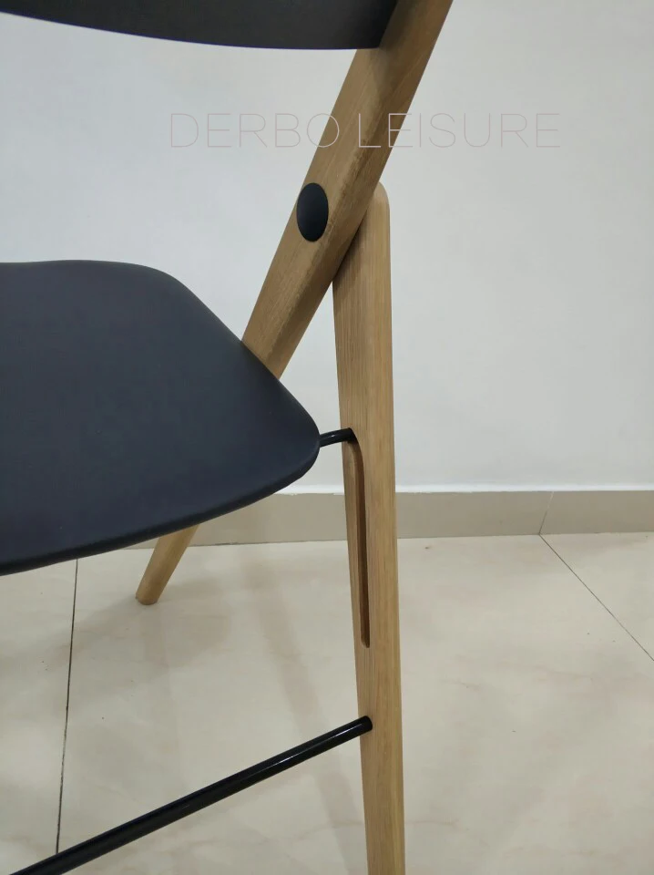 Модный современный классический дизайн роскошный Твердый дуб Деревянный Фанера складной обеденный стул со спинкой, популярный чердак деревянный складной стул для встречи