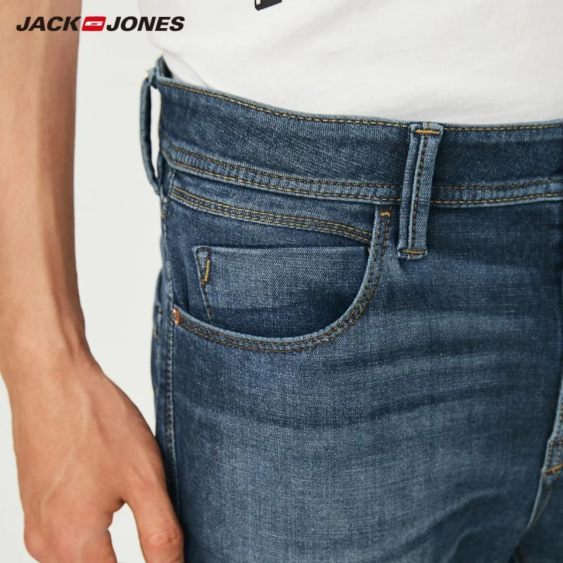 Мужские Стрейчевые обтягивающие укороченные джинсы JackJones джинсовые брюки