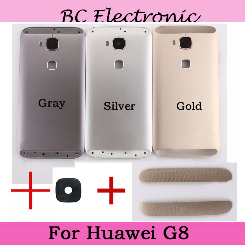 

Gray Silver Gold With Back camera glass Back Battery Housing Door Assembly+Power Volume Button For Huawei G8 Back Cover Case