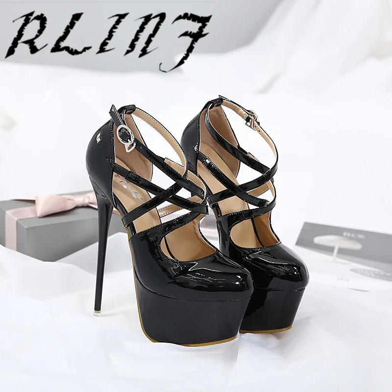 

RLINF 2018 New Cross Strap 16CM High Heel Single Shoes