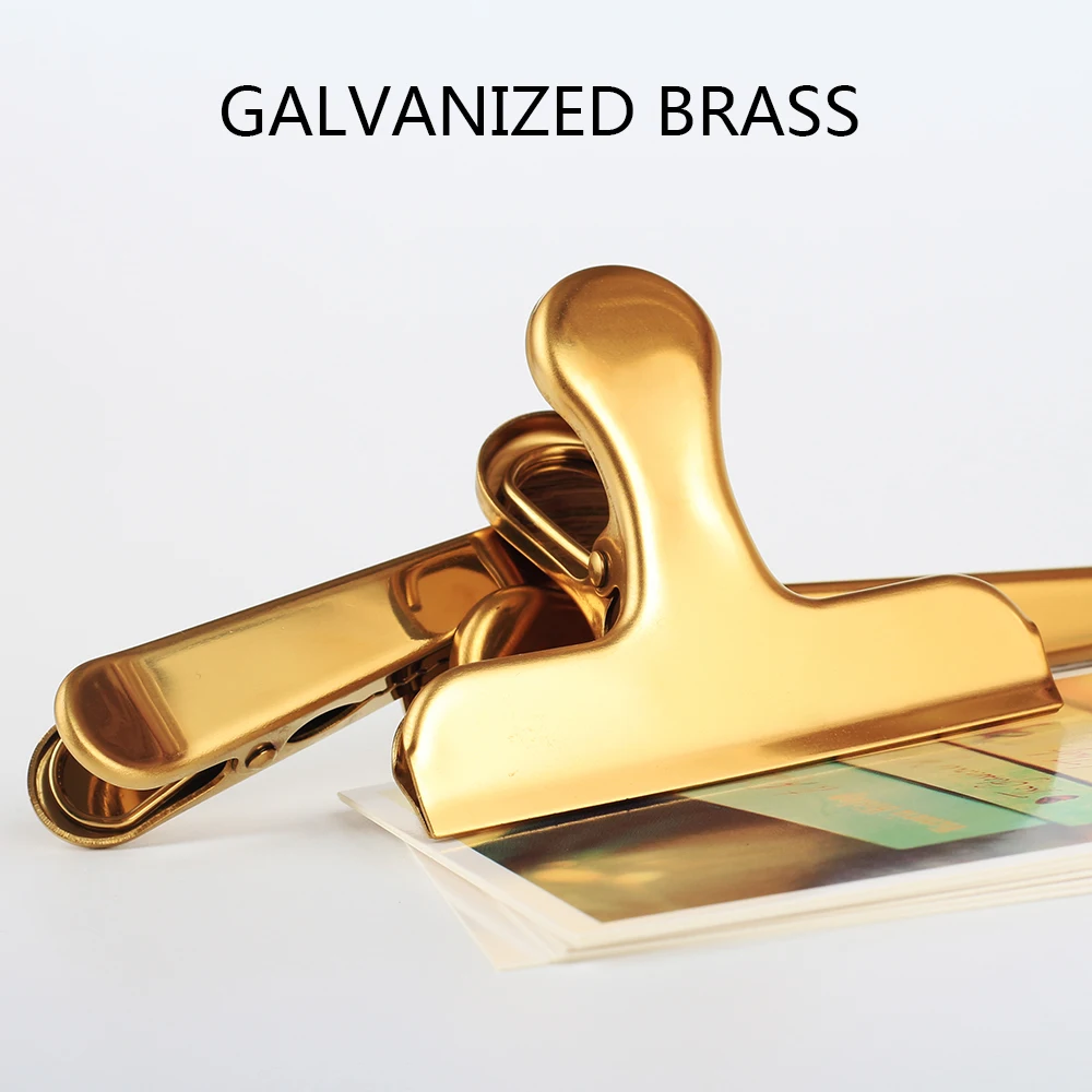 Jamie Notes Nordic Style Galvanized Brass Clips Vintage Retro Metal Gold Paper Clips Seal Clip Traveler