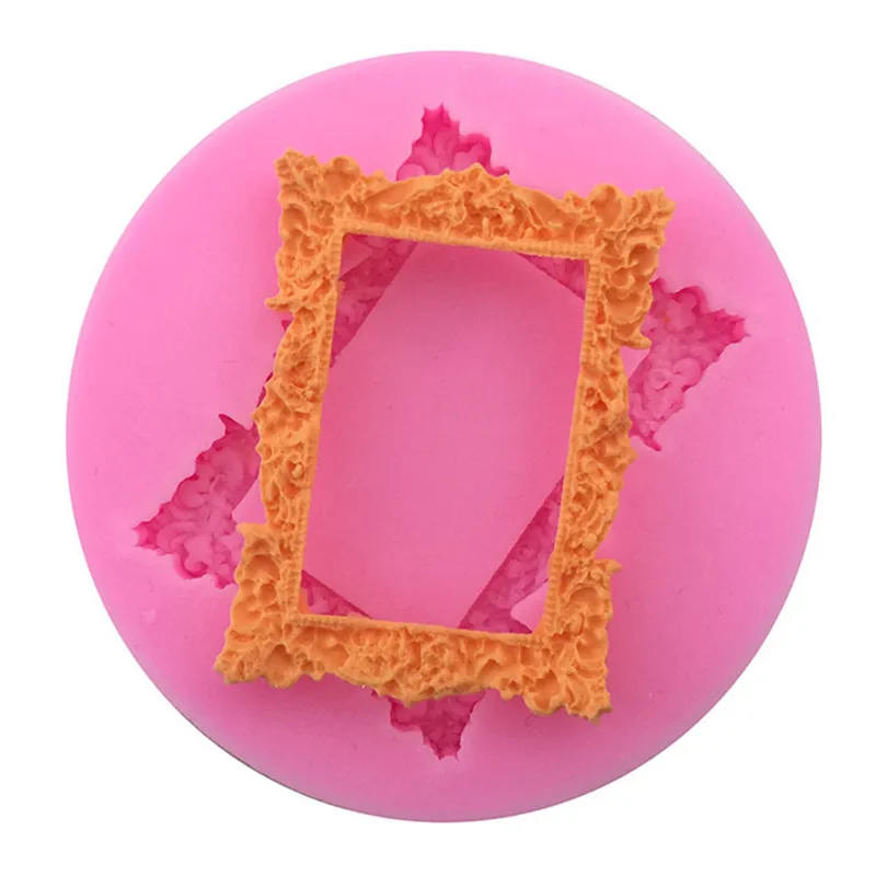 

Retro Lace Photo Frame Shape Silicone Cake Mold Bake ware Mold For Soap Cookie Clay Fondant Cake Decorating Tools