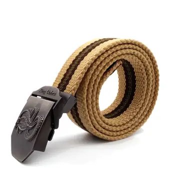 

2017 winter canvas belt for men jean belts for men classic tiger buckle belts military male strap
