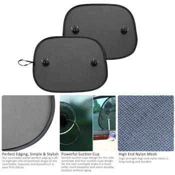 

Brand New 1 Pair/ Pack Car Mesh Sunshade Nylon Side Shields With Super Suction Cup car- styling