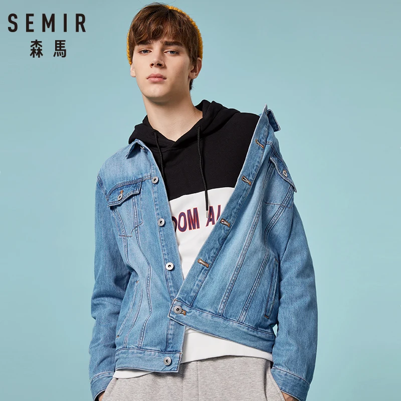 SEMIR джинсовая куртка для мужчин jaqueta masculino хлопковая одежда модные куртки Уличная Весенняя Классическая chaqueta hombre SEMIR джинсовая куртка для мужчин jaqueta masculino хлопковая одежда модные куртки Уличная Весенняя Классическая chaqueta hombre