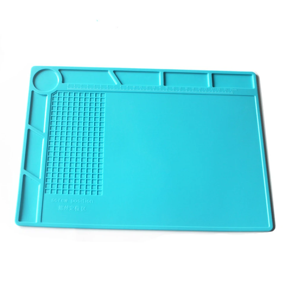 M-Triangle 35*25cm Solder Mat Heat Insulation Silicone Repair Mat Premium Magnetic with Scale Ruler and Screw Position 