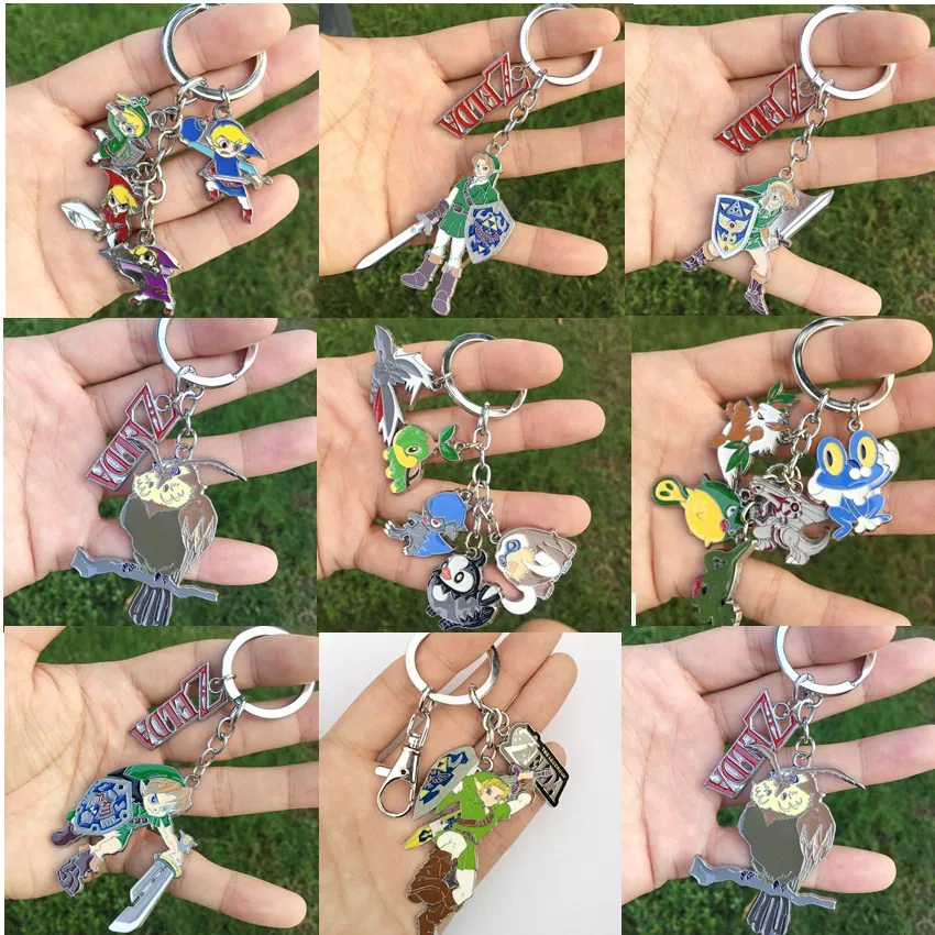 

7 styles The Legend of Zelda Link figure Alloy keychain Majora Mask key ring pendant Cosplay Collection Gift