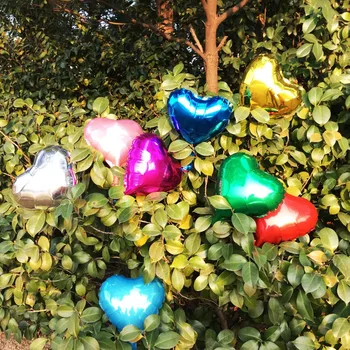 

New Arrival 100pcs/lot heart Aluminum Foil Balloon 10inch Metallic Baloon Multi-Color baloes Wedding Decoration Party Supplies