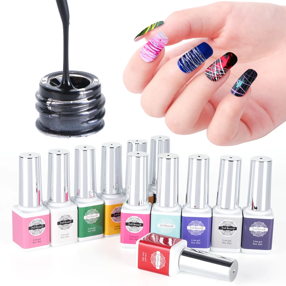 

6ml Nail Art Painting Pull Line Gel Nail Polish Pulling Silk Spider Web UV Gel Lacquer Manicure Painting Liner Draw Tool JI731