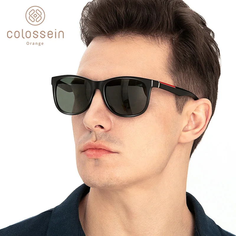 

COLOSSEIN Female Sunglasses Men Polarized Classic TR90 Square Glasses Frame Men Sunglasses Vintage Women Sport Sun Glasses