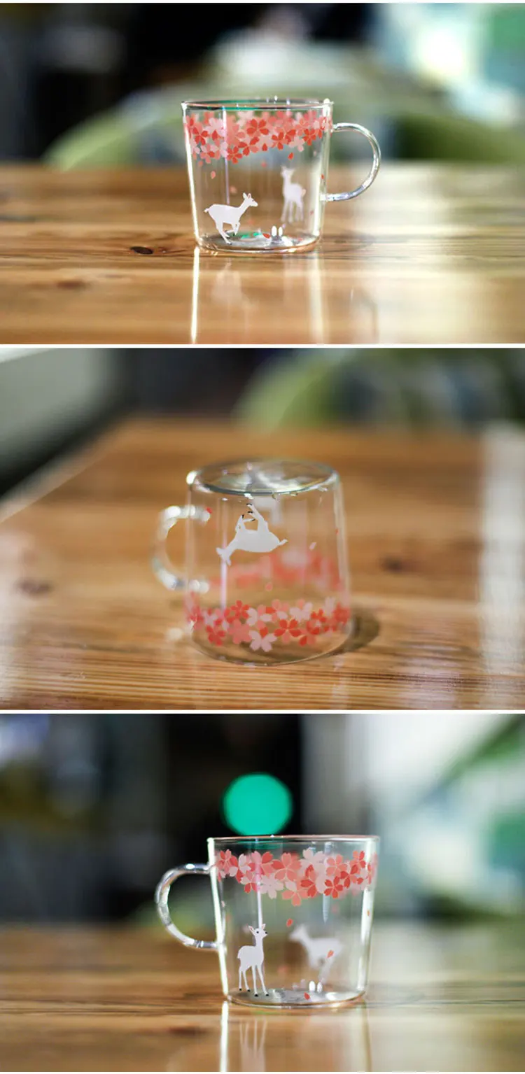 Свежие стеклянные чашки ручной работы красочные кролик или кошка или олень стиль утренние кружки с ручкой SH100