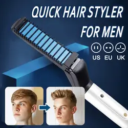 Новинка 2019 года Professional Быстрый волос Styler для мужчин щипцы завивки сбоку выпрямить салон парикмахерские гребень WH998