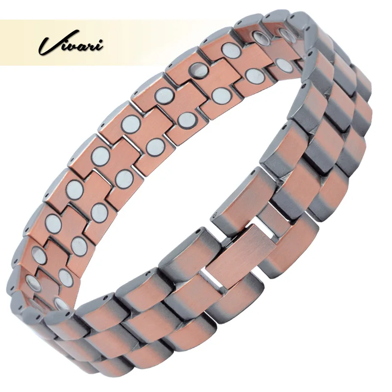 

Vivari NEW Men's Magnetic Bracelets For Men 100% Pure Copper Health Element Promote Blood Circulation Release Stress Bracelets