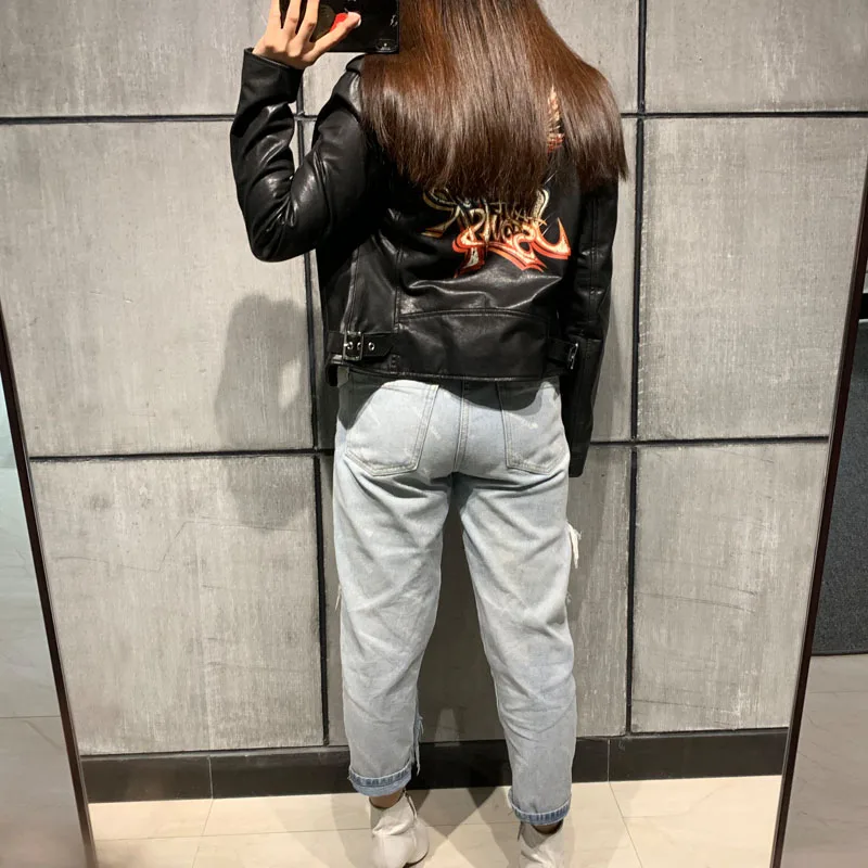 

women real leather jacket ladies genuine leather jacket