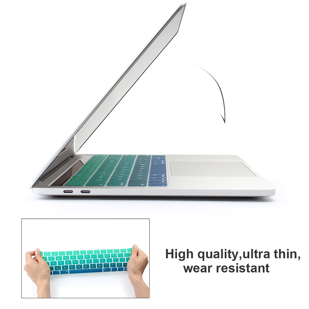 Мягкий силиконовый чехол для клавиатуры с градиентом Macbook 2016 2017 2018 Pro 13 15 дюймов