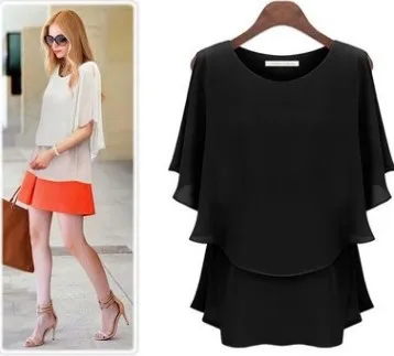 Sexe Mara туника с круглым вырезом свободная блузка оборками женская рубашка рукавом