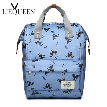 

LEQUEEN Cartoon Cat Mummy Maternity Nappy Bag Backpack Fashion Cute Printed Travel Nursing Baby Bag Origanizer For Baby Care
