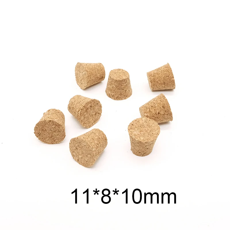 

11*8*10mm mini Test Tube Glass Bottle Stopper Small Soft Wood Corks Free Shipping