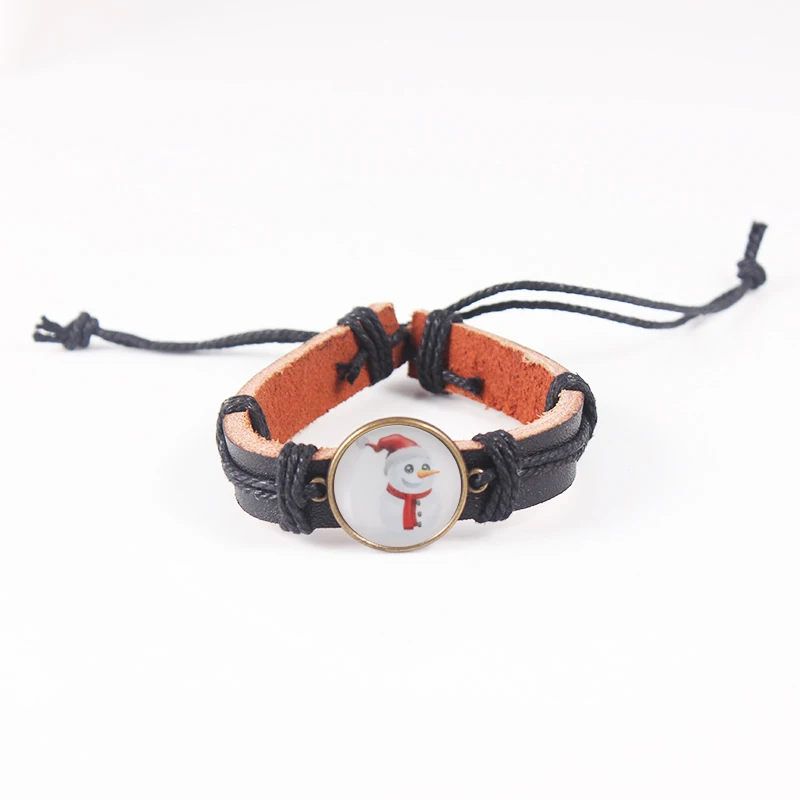 2017 новейший Рождественский Снеговик стеклянный кабошон регулируемый размер