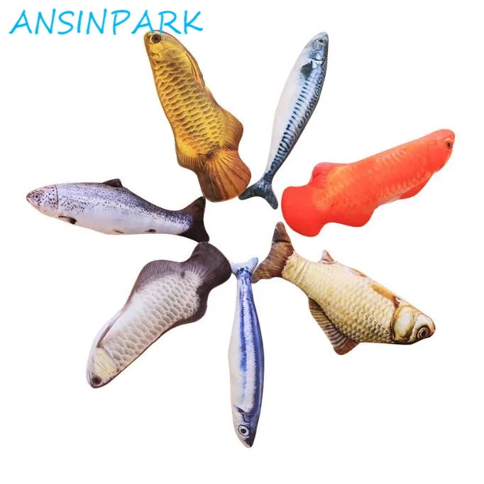 

ANSINPARK new beautiful artificial cat toy fish plush puppy pet dog toys cat toys fun cat sleeping pillow mint catnip p666