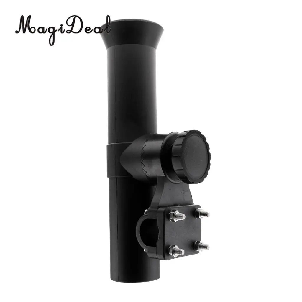 MagiDeal Adjustable Side Rail Mount Fishing Rod Holder 360 Degrees Holder Bracket for Boat Assault Boats Kayak Yacht Tackle Acce