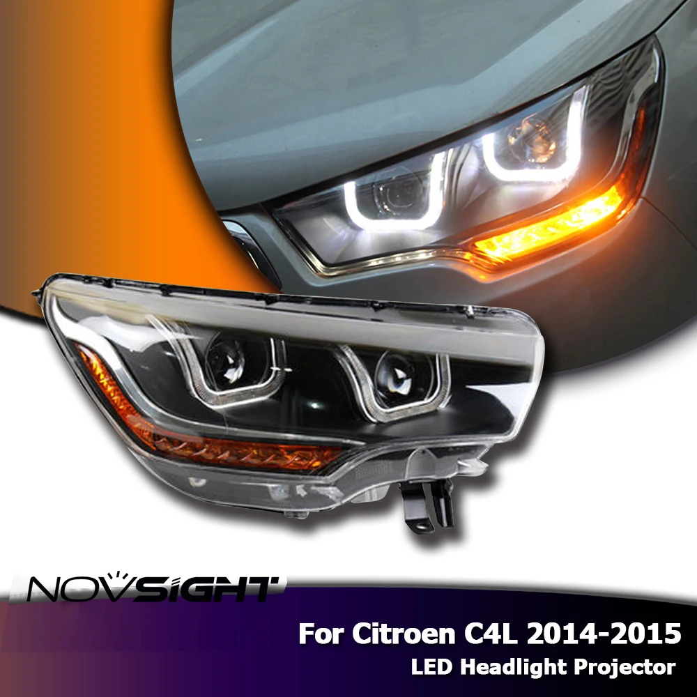 

NOVSIGHT High Quality H7 Car LED Headlights Projector DRL Fog Lamp Light Turn Signal For Citroen C4L 2014 2015