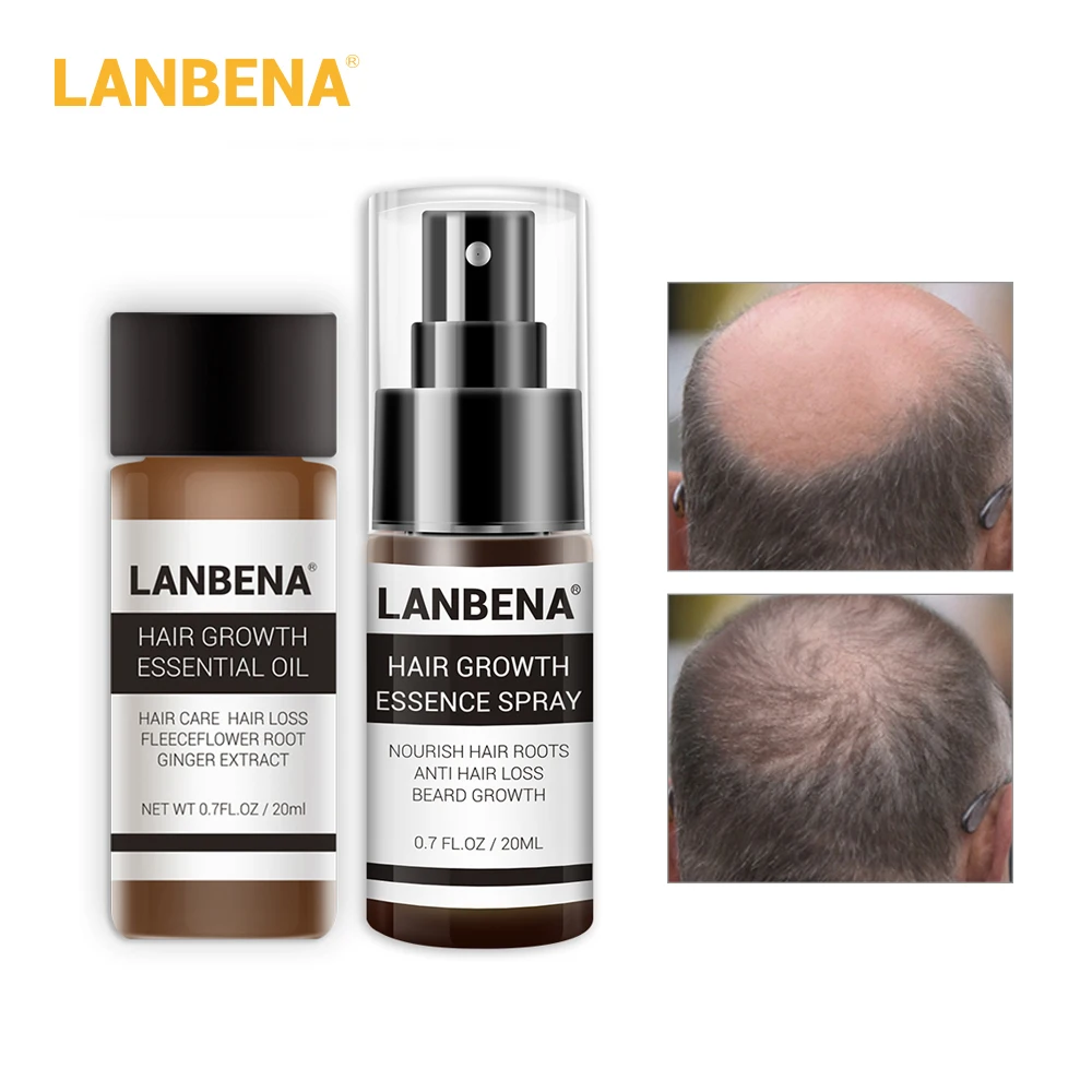 LANBENA Hair Growth Essence Spray Growth Oil+Hair Growth Essence Ginger