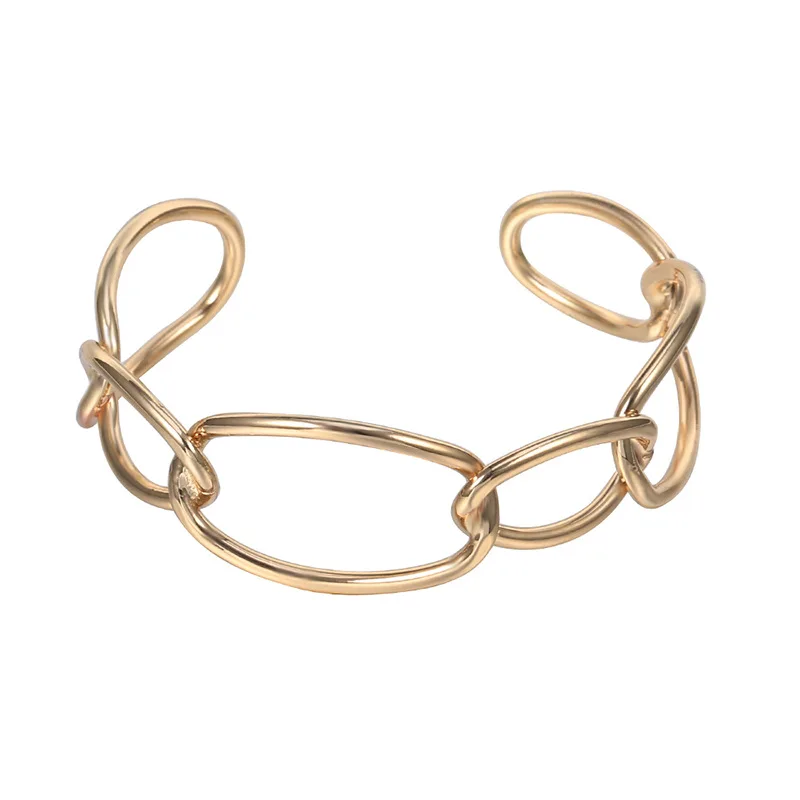 Женский Браслет манжета из розового золота с цепочкой|bracelets & bangles|bracelets bangles goldbangles