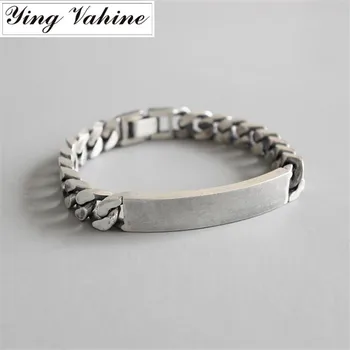 

ying Vahine Fashion Bracelet Silver 925 Jewelry Metal Chain Bracelets for Lovers Couple Bracelet Valentines Gift pulseras mujer