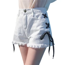 Denim High Waist Shorts Women Summer Casual Sweatpants Rave Korean Fashion Mini Short Feminino Hotpants Jeans Woman Shorts 5F104