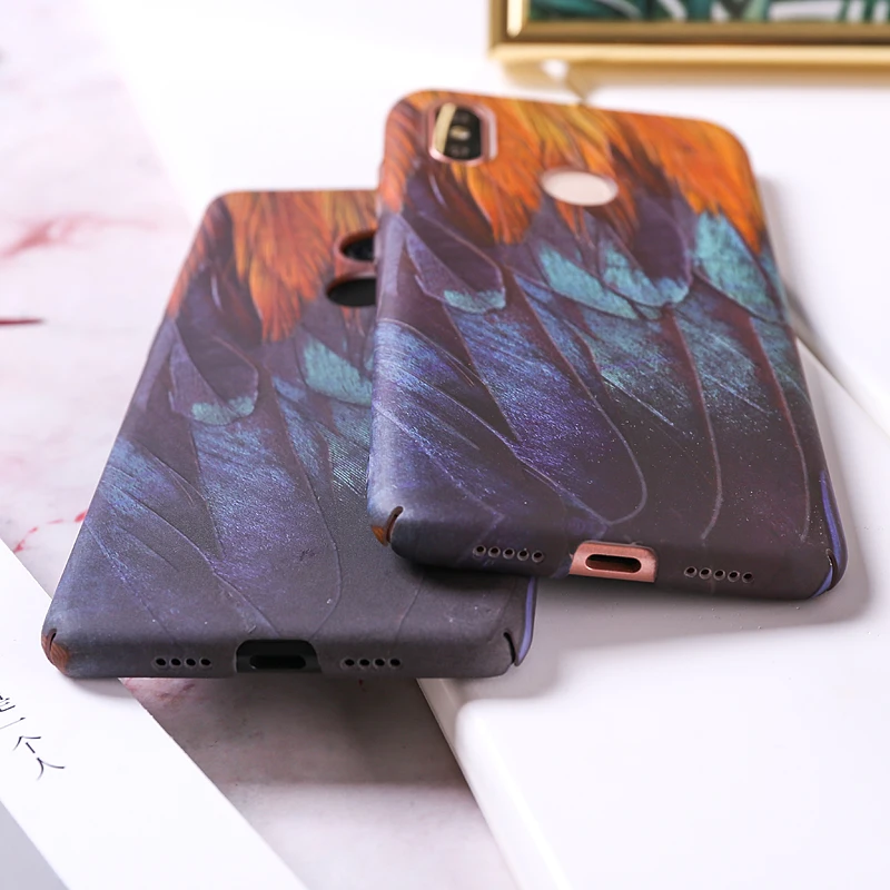 Жесткий чехол с птичьими желто синими перьями для XIAOMI MI9 MI9SE MI8 MI8SE MI8LITE MIX3 MIX2S