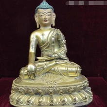 USPS в США S3583 Тибет Буддизм КРАСНЫЙ Медь 24 К Золото Свинка Шакьямуни Татхагата Статуя Будды