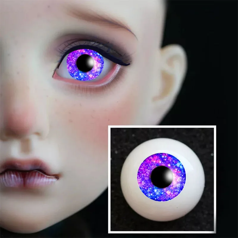 Акриловая кукла BJD Eyes 1 пара сделай сам цвет фиолетовый синий звездное небо 12 мм 14
