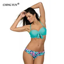 

2018 Spring & summer Sexy Beach Woman Swimsuit Split Bikini Set Idyllic Flowers High-elastic Spandex Shoulder Lady Swimsuit