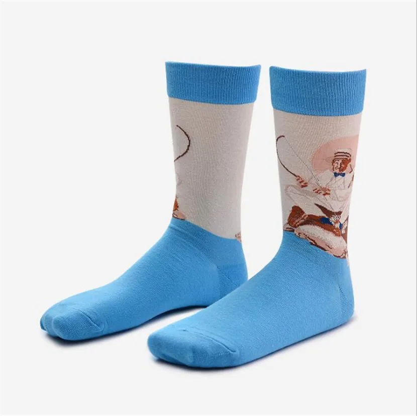 Новые хлопковые носки в стиле ретро для мужчин и женщин, с рисунком знаменитой серии, с рисунком, новинка, повседневные цветные носки в стиле Харадзюку, забавные - Цвет: 11