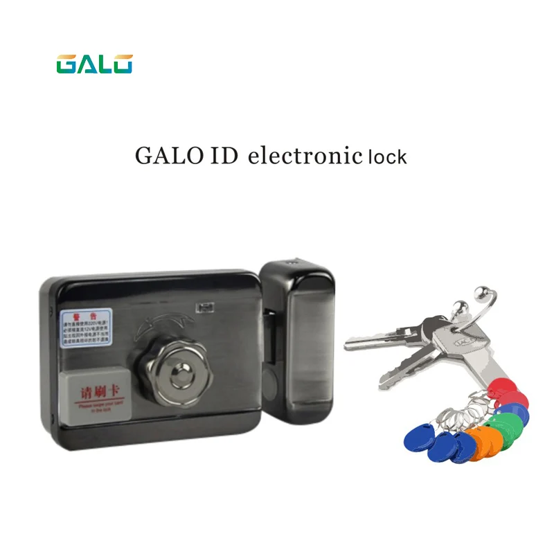 

DC12V Door&gate Access Control system Electronic integrated RFID Door Rim lock w/ 1000 users RFID reader for intercom 125khz