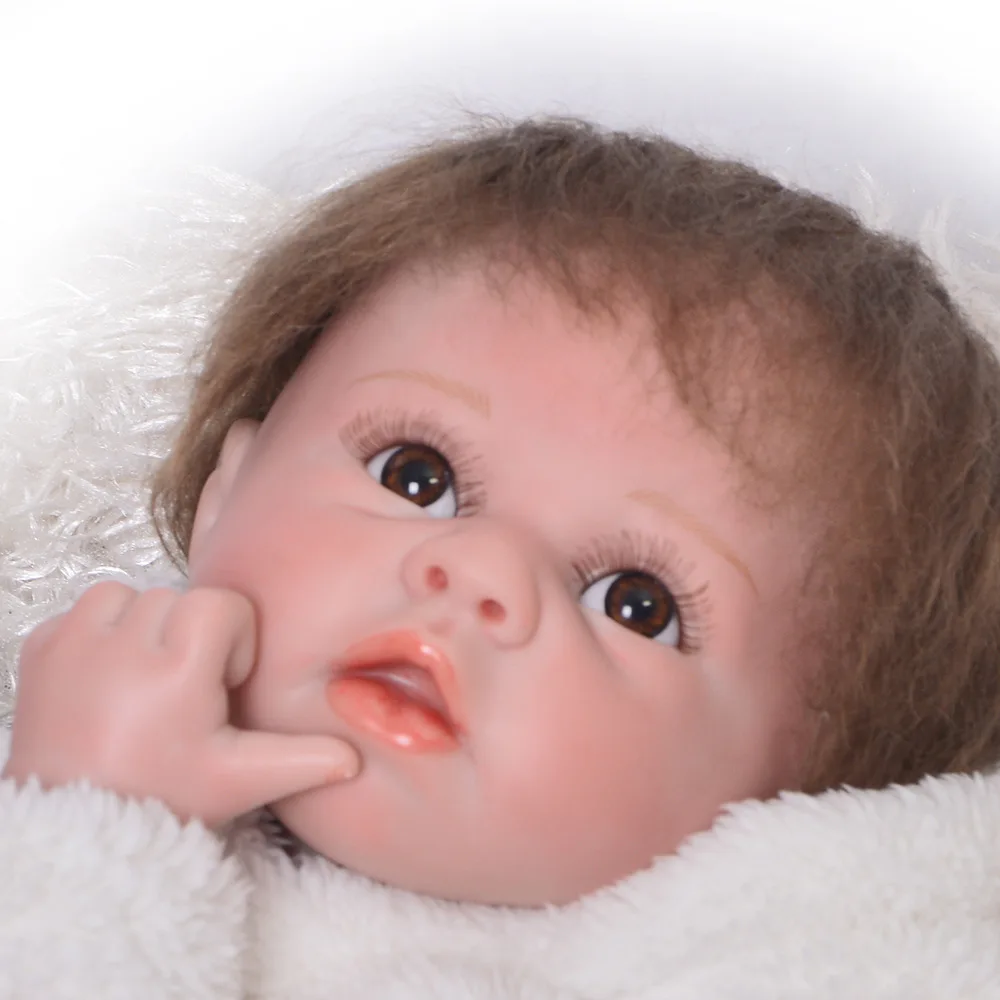 22 дюймов силикона Reborn Baby куклы Виниловые Игрушки для девочек от 3 до 7 лет Детские