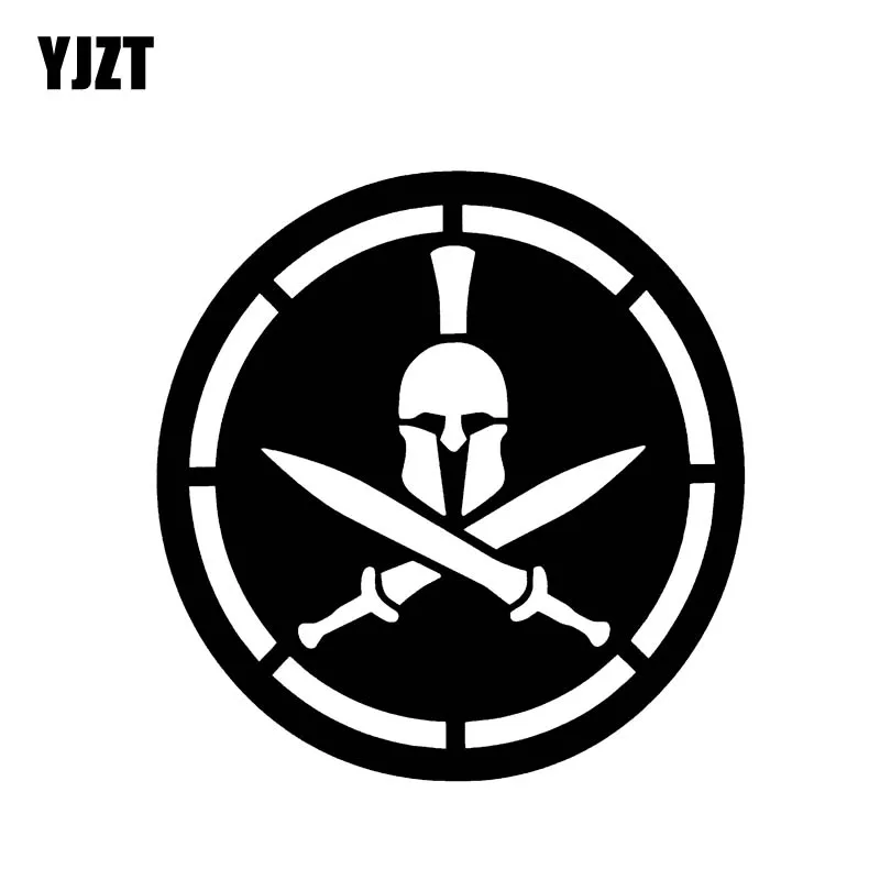 

YJZT 11.5CM*11.5CM Personaily Vinyl Decal Car Sticker Spartan Molon Labe Black/Silver C10-01032