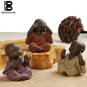 

Yixing Authentic Purple Clay Lovely Monk Tea Pet for Office Tea Ceremony Accessories Home Flowerpot Zisha Decoration Crafts Gift