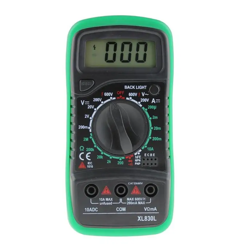 

Professional XL830L Digital Multimeter Voltmeter Ammeter AC DC OHM Volt Tester LCD Test Current Multimeter Overload Protection