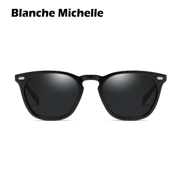 Blanche Michelle Plastic Titanium Frame Polarized Sunglasses Men Square UV400 Sun Glasses Men's Driving gafas de sol hombre