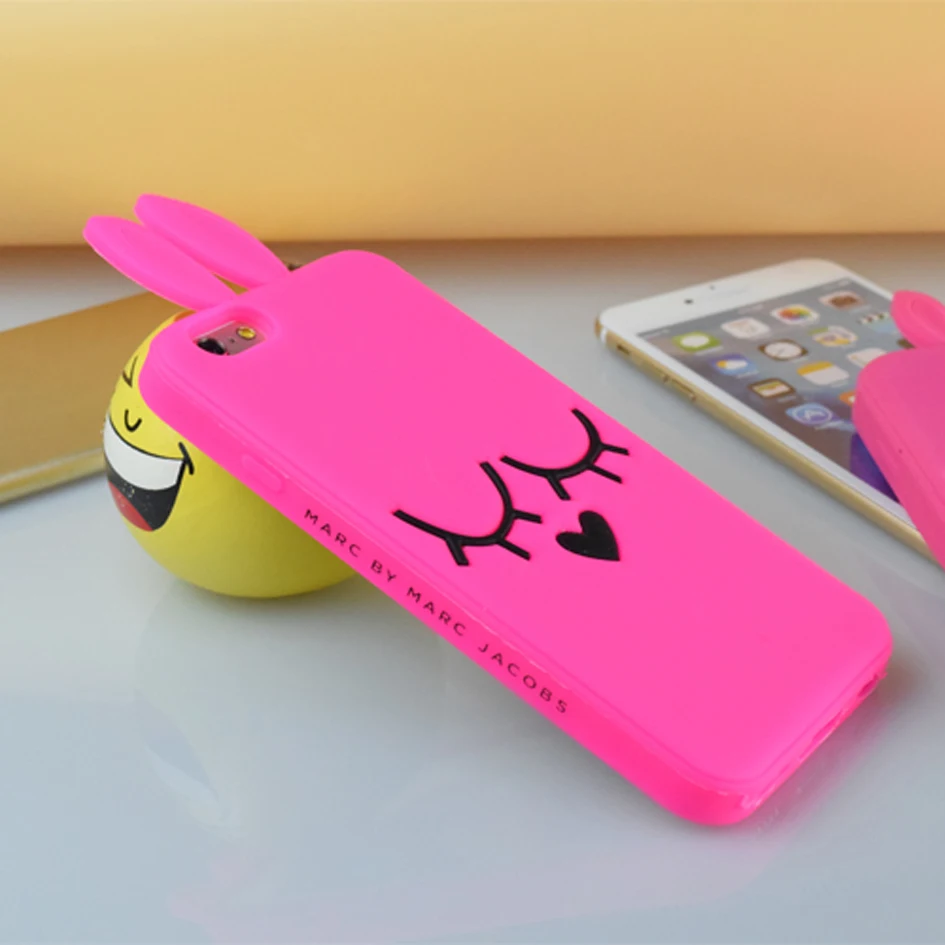 ファッション ブランド marc. jacobs シリコーン ピンク うさぎ ソフトケースカバー iphone用4 4 s