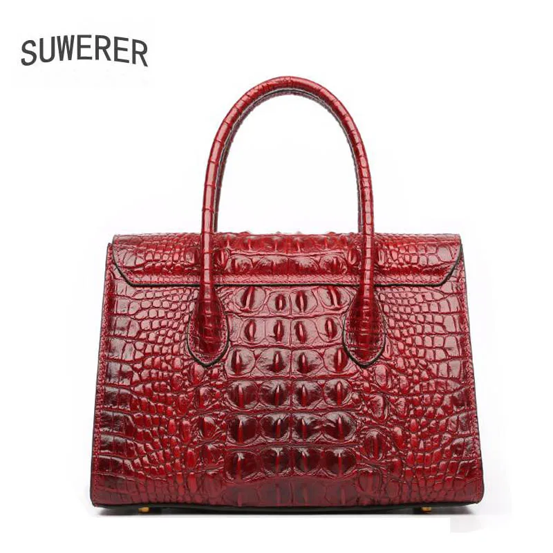 De Black Femmes Femme Sacs Crocodile brown Designer Les Modèle Luxe À Main purple Véritable brown Suwerer Cuir En Pour Mode 7a8xqxB
