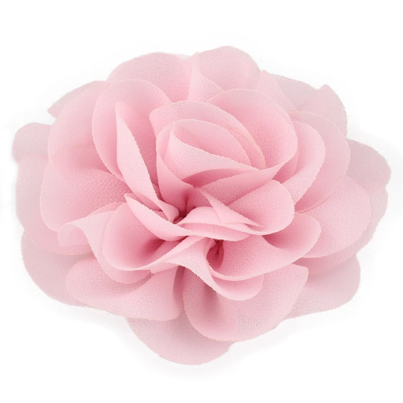 Розничная 8,5 см шифоновые лепестки для новорожденных цветок мака заколки для волос рулон Роза ткань цветы для волос Детские волосы для девочек Аксессуары - Цвет: F