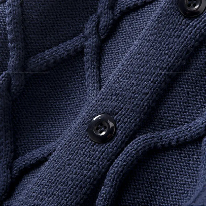 Thick Baby Boys Knitting Sweater Kids Warm Top Outfit Crochet Design Children V-Neck Cardigan Button Closure Cotton Comfortable (7)